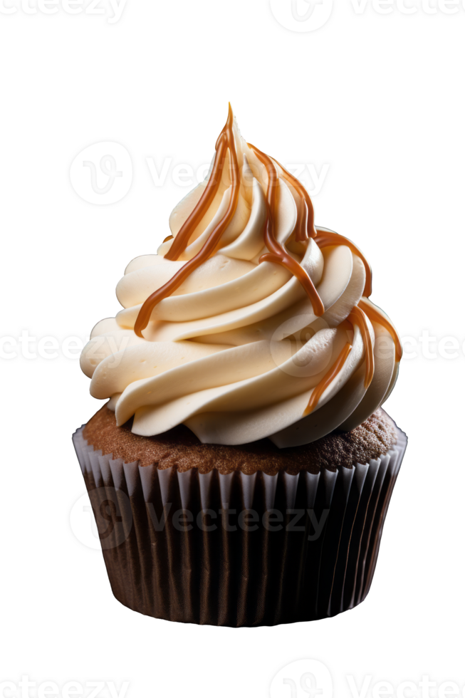 Delicious Frosted Cupcake Isolated on Transparent Background, High Quality Image png