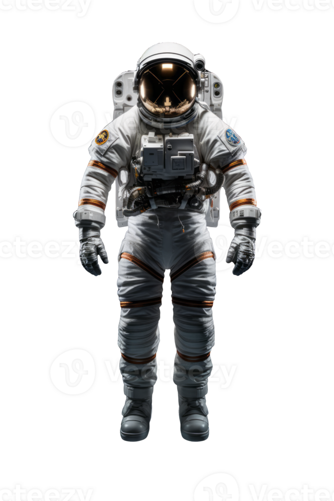 Full Body Space Explorer Astronaut in Suit on Transparent Background High Resolution png