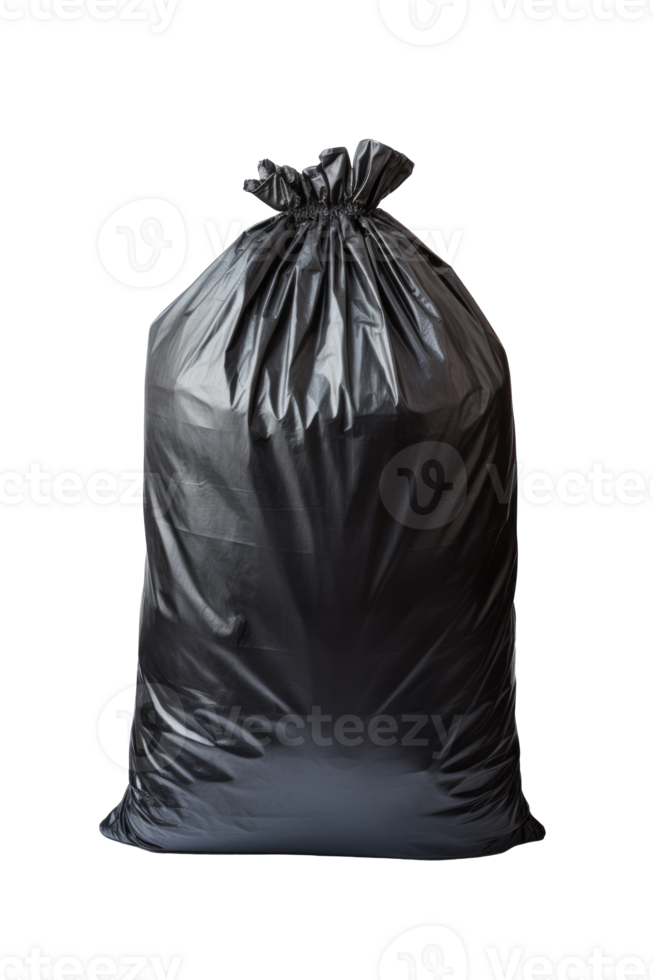 High Quality Black Trash Bag Isolated on Transparent Background Image png
