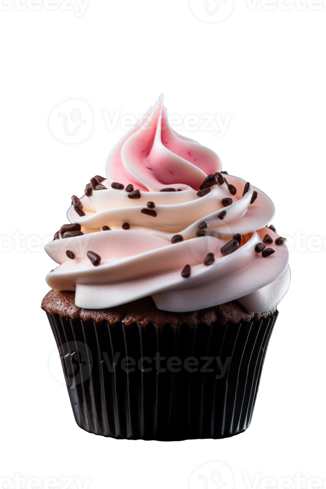 Delicious Cupcake with Colorful Frosting High Resolution on Transparent Background png