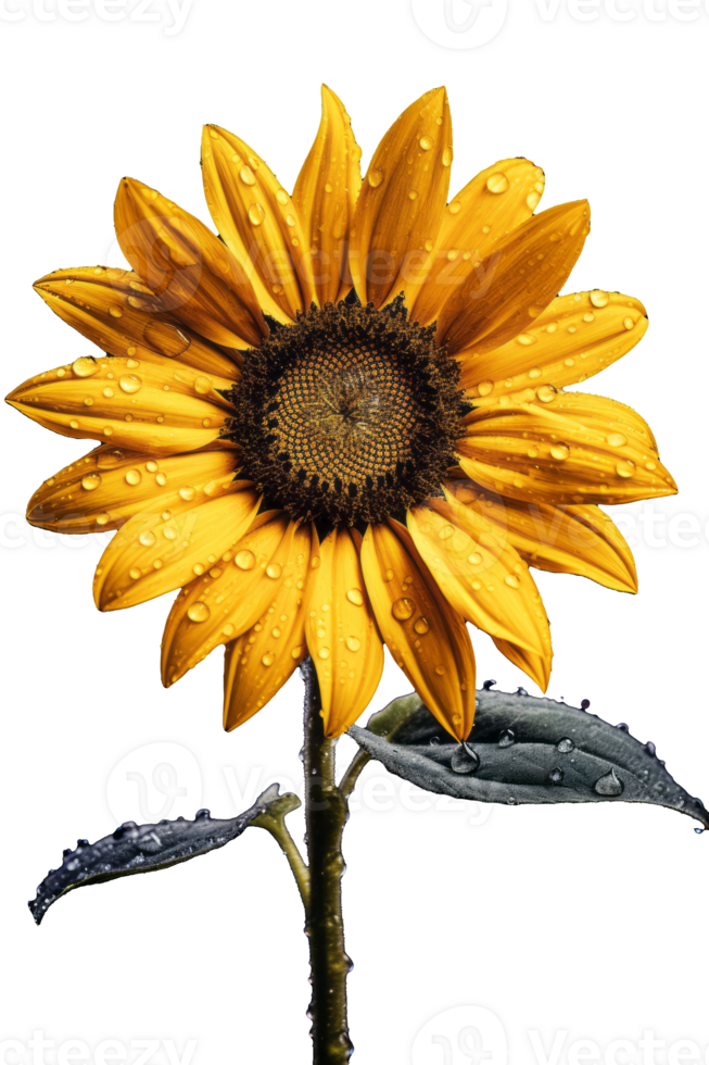 Vibrant Sunflower Isolated on Transparent Background - High-Resolution png