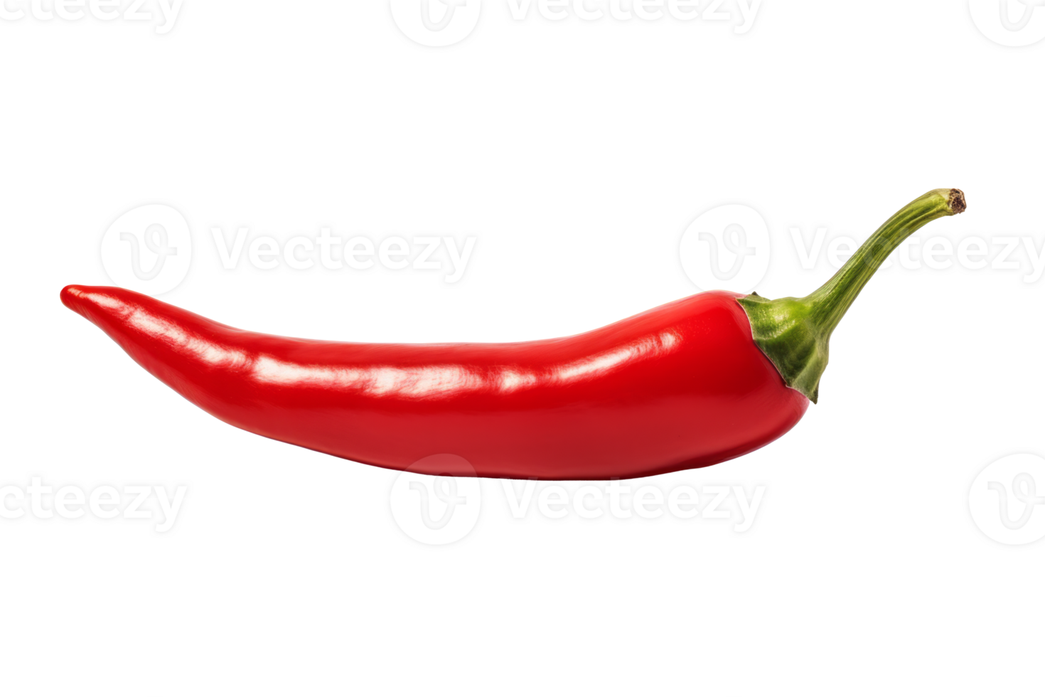 Fiery Delight A Vibrant Red Chili Pepper Exuding Flavor and Heat, Captured in Stunning High Resolution Against a Crisp Transparent Backdrop. png