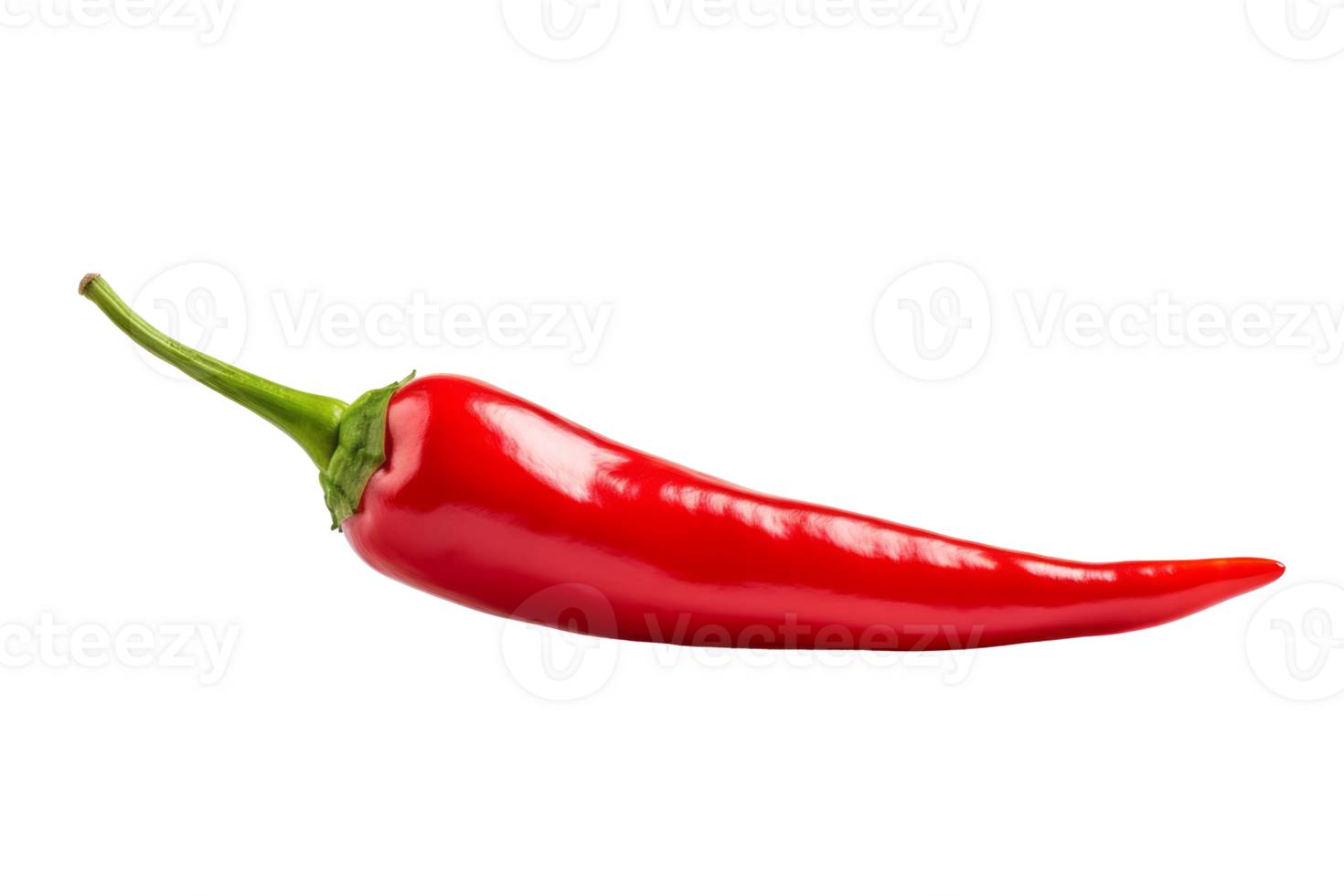 Fiery Elegance A Vibrant Red Chili Pepper Captured in Stunning Detail, Radiating Spice and Flavor Against a Crisp, Transparent Background. png