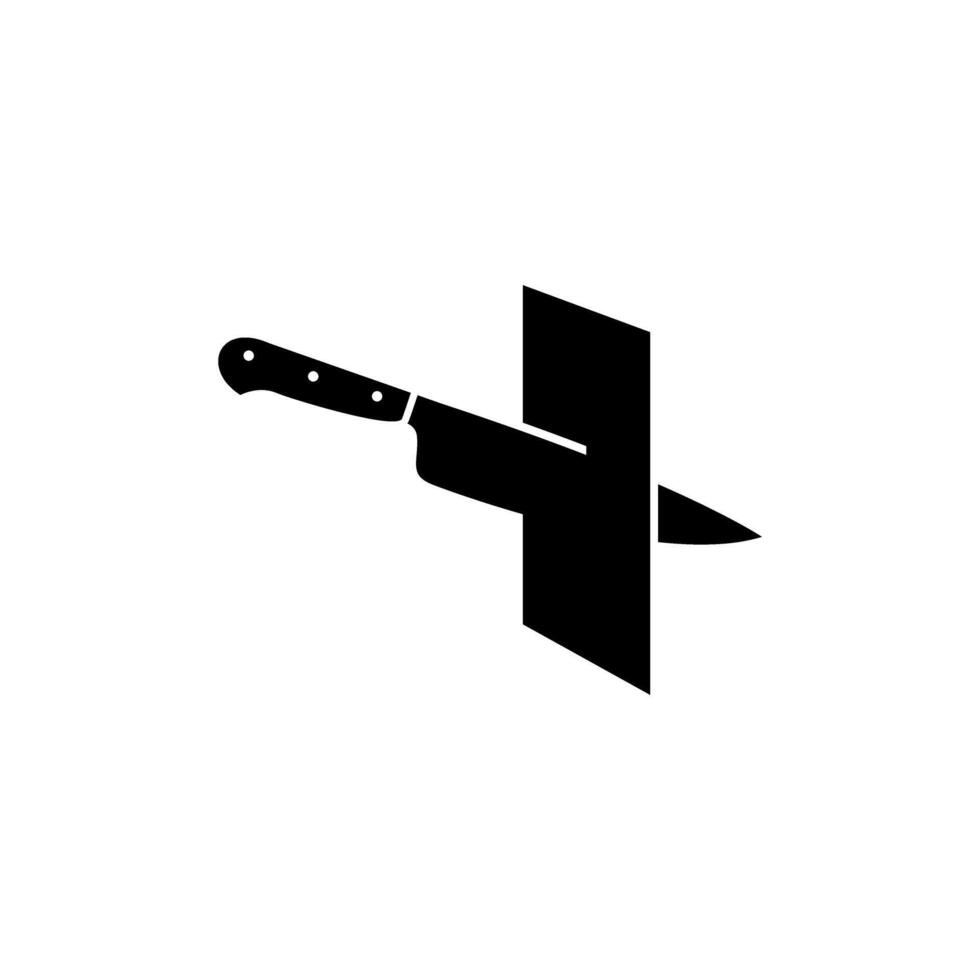 silhouette of knife stuck vector
