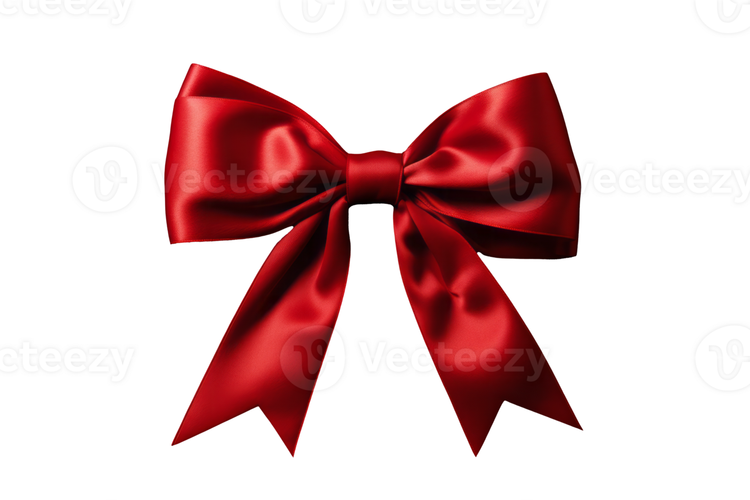 Radiant Elegance A Vivid Red Bow Adorns a Sleek Ribbon, Perfectly Isolated on a Crystal Clear Background, Capturing the Essence of Festive Cheer. png