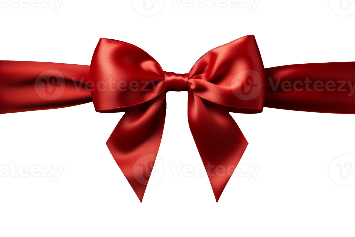 A vibrant red gift ribbon with an exquisite bow, gracefully draping across a pristine transparent background, capturing the essence of elegance and celebration png