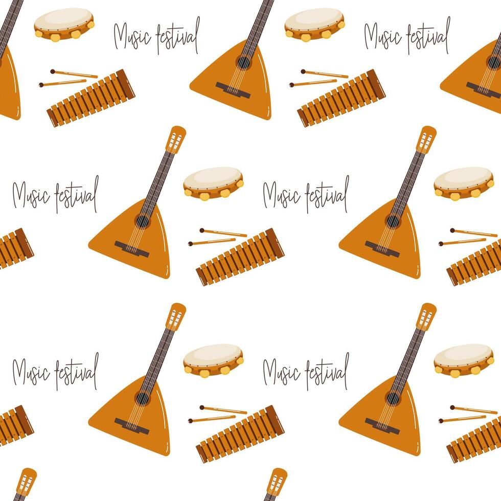 Colorful musical instruments pattern for festive celebrations and events vector