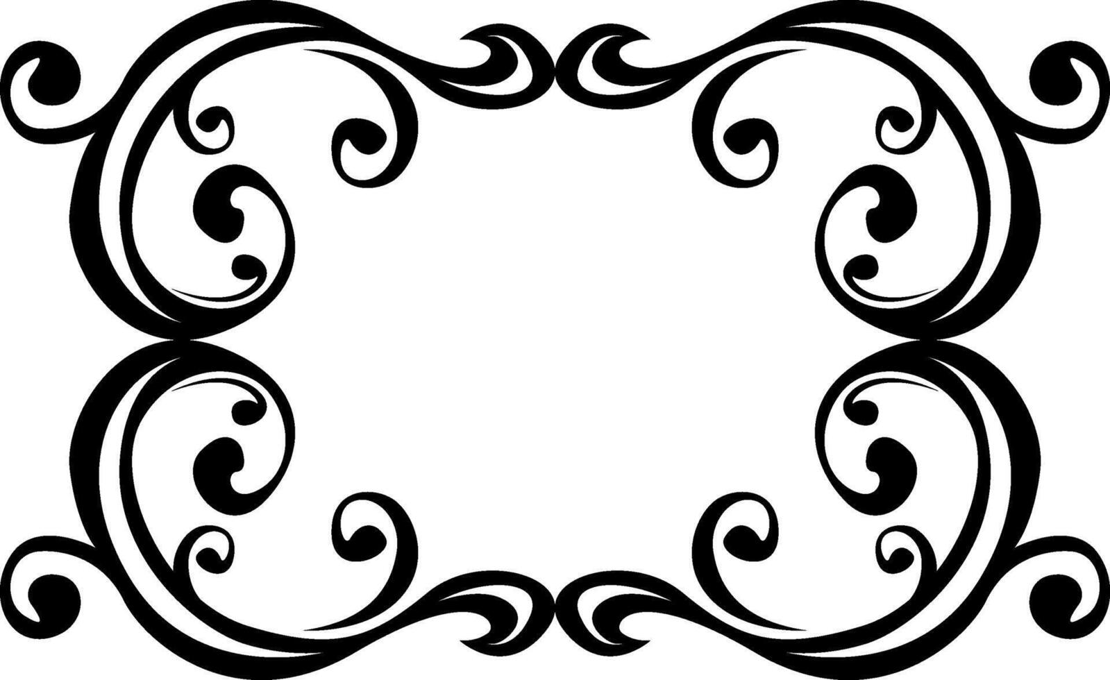 Elegant Black Flourish Border Decoration vector