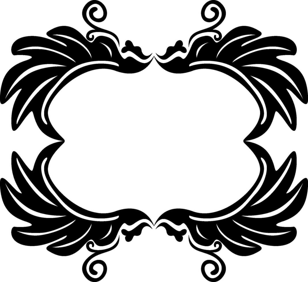 Classic Black Bird Wing Decorative Border vector