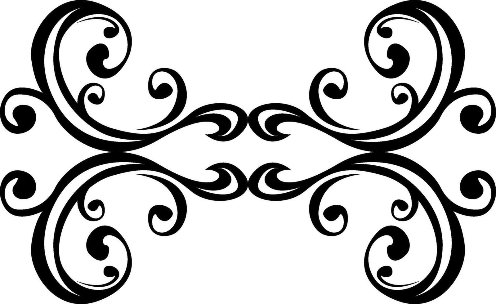 Hand-Drawn Black Ornamental Border Design vector