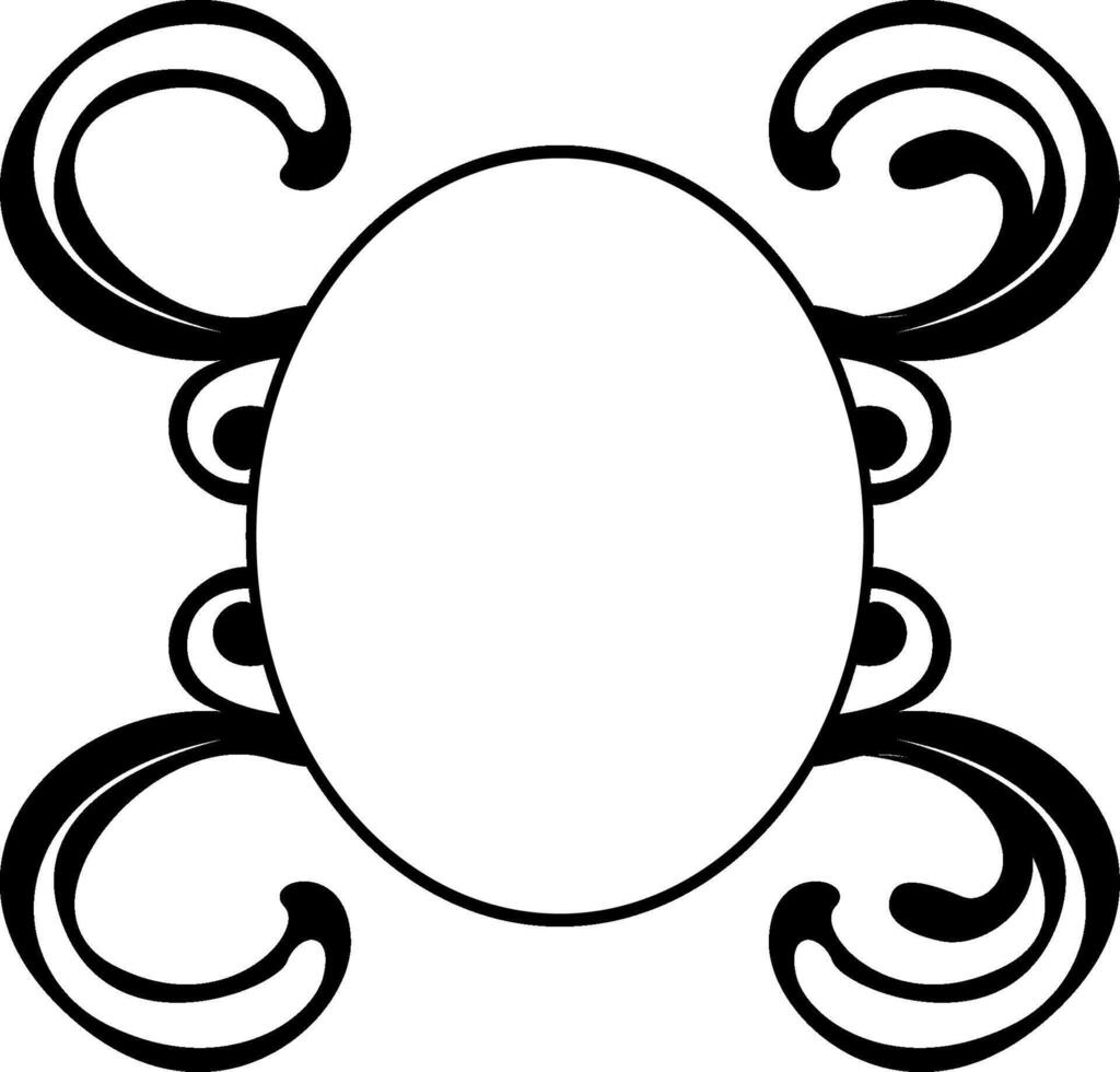 Stylish Black Curved Decorative Frame vector