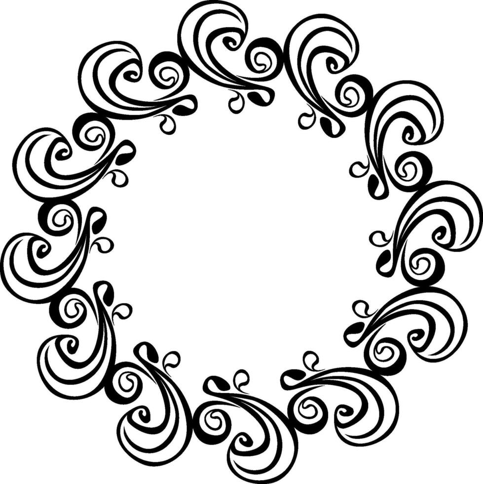 Vintage Black Swirl Frame Border vector