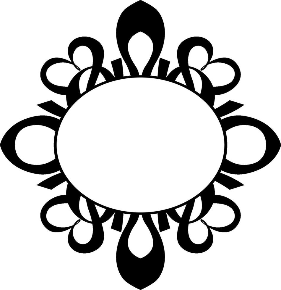 Intricate Black Curved Border Pattern vector