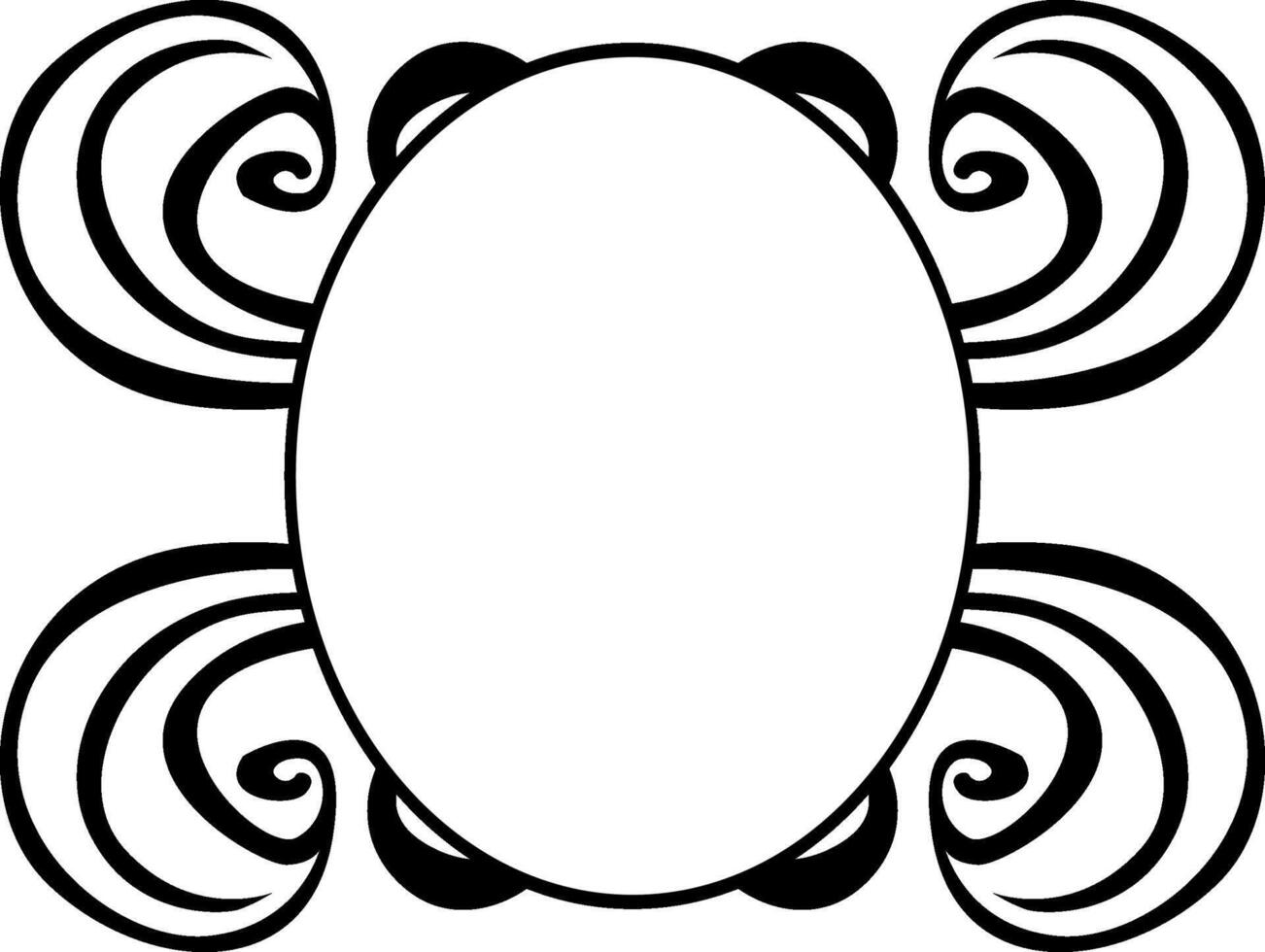 Ornate Black Scrollwork Border Design vector