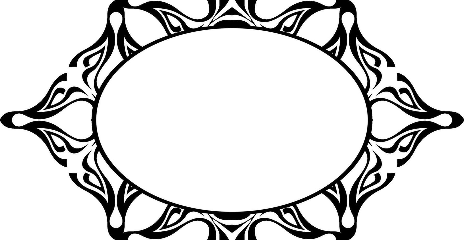 Artistic Black Wavy Border Ornament vector