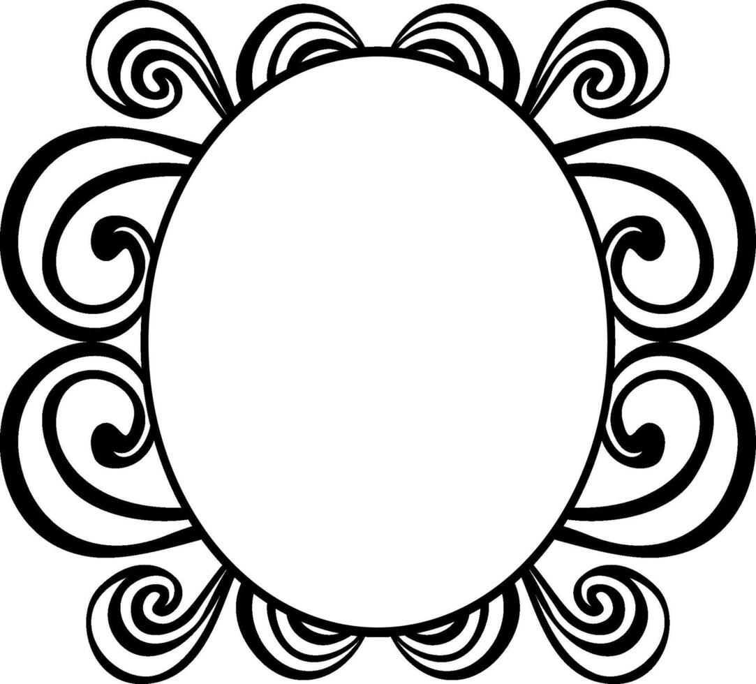 Stylish Black Decorative Swirl Border vector