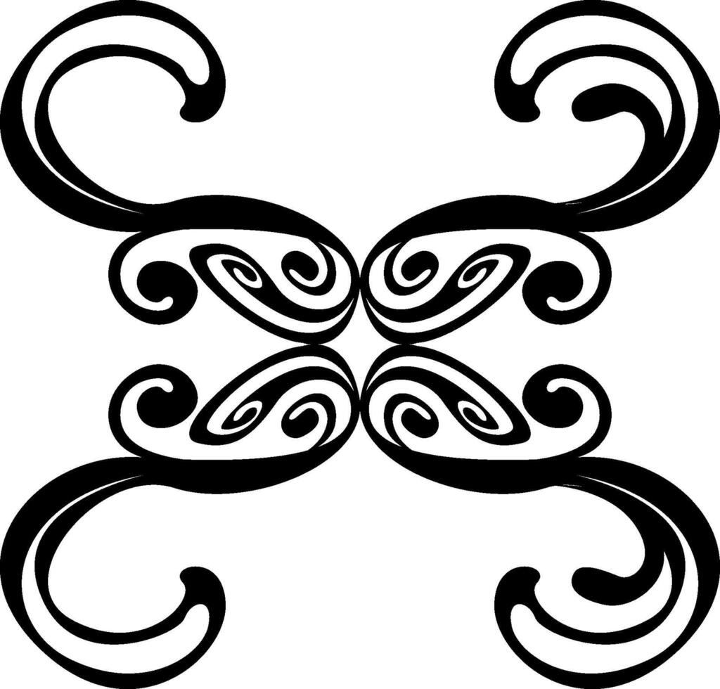 Delicate Black Ornate Border Art vector