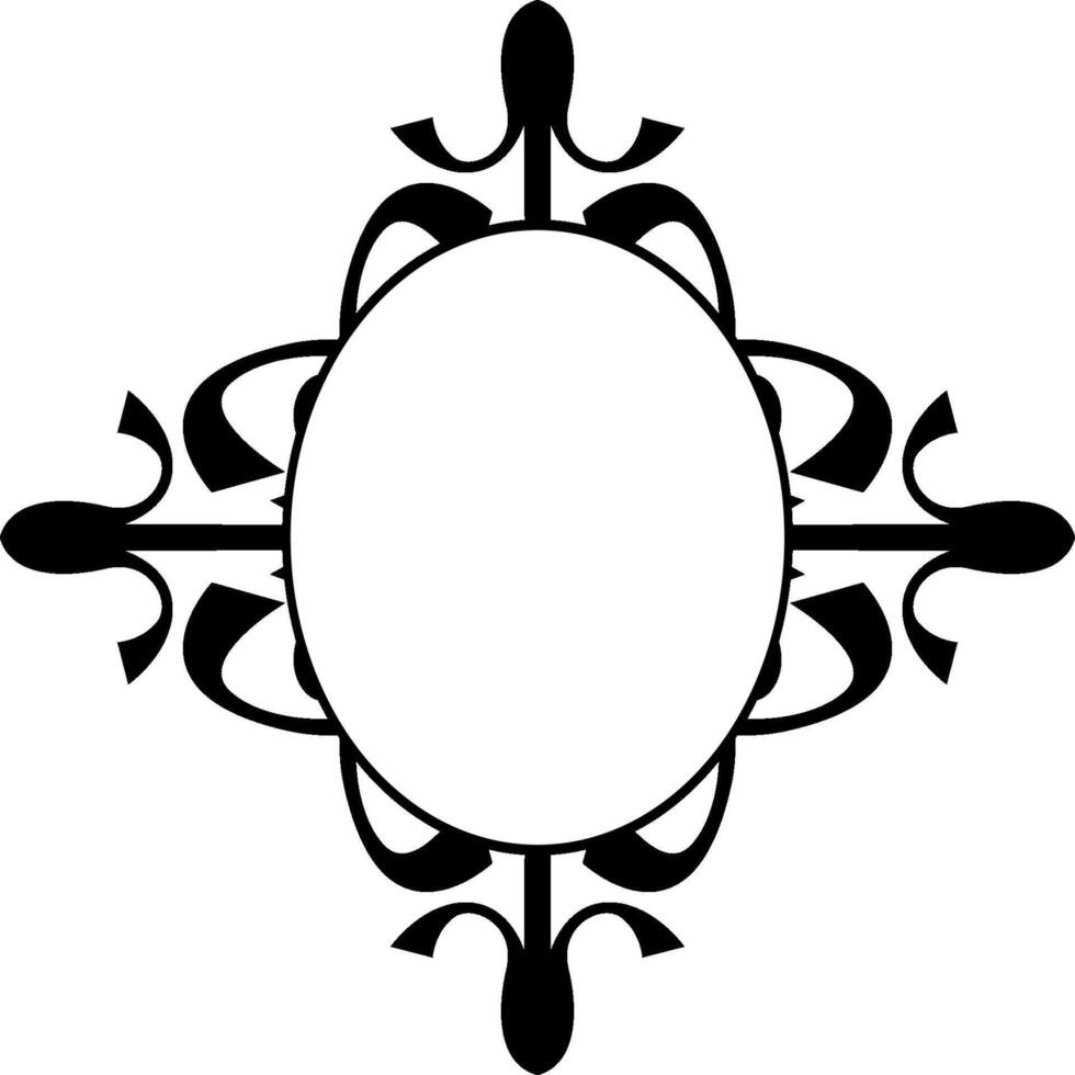 Intricate Black Floral Ornament Border vector