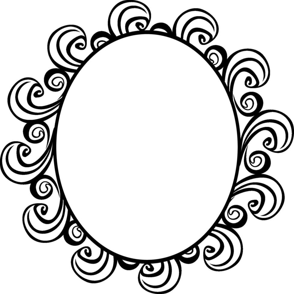 Luxury Black Swirl Frame Decoration vector