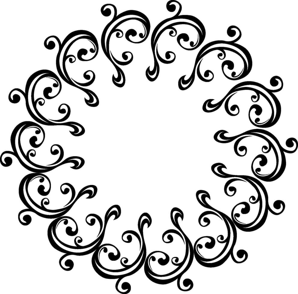 Beautiful Swirl Ornament Circle Border vector