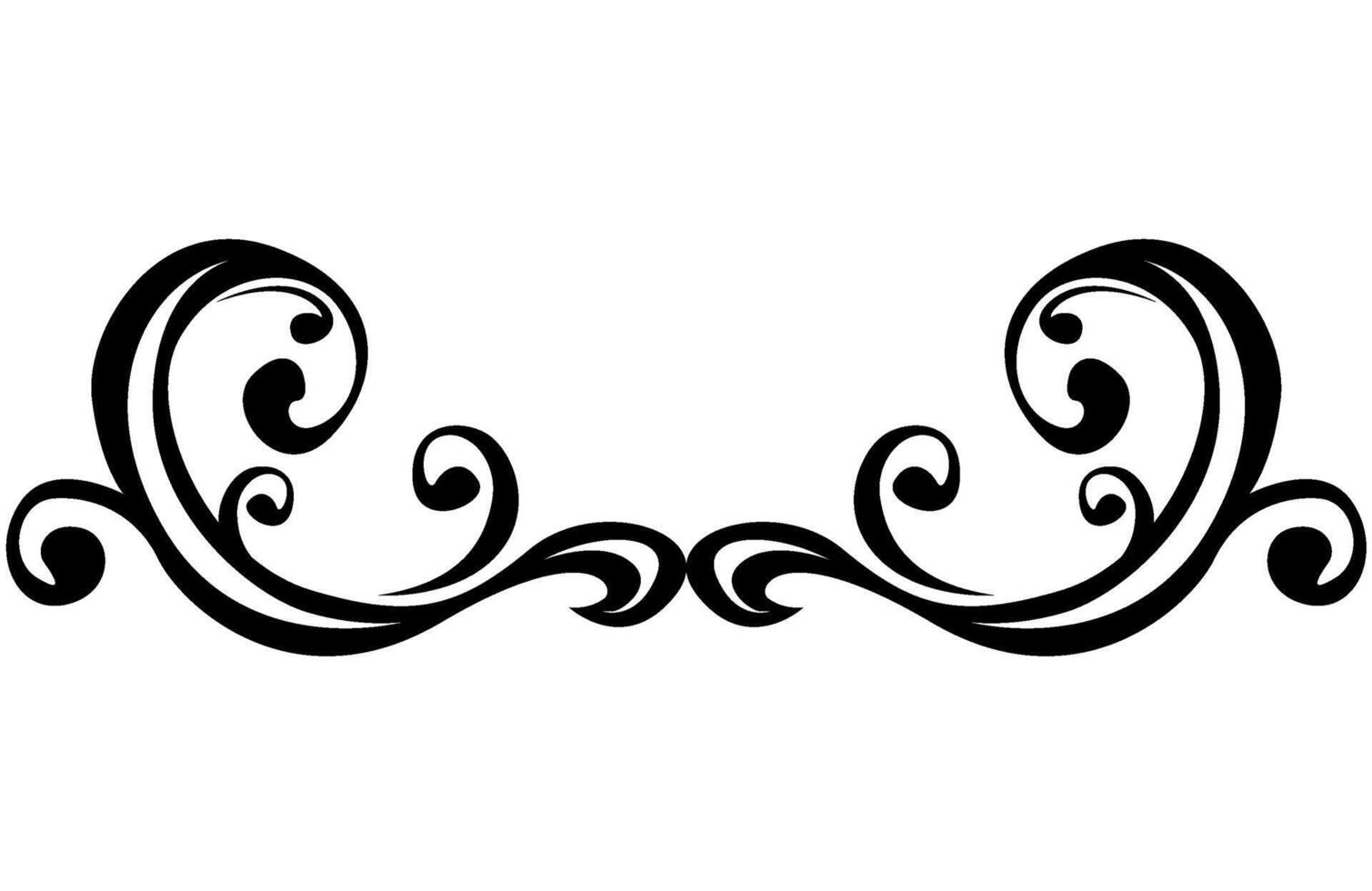 Vintage Black Curved Border Element vector