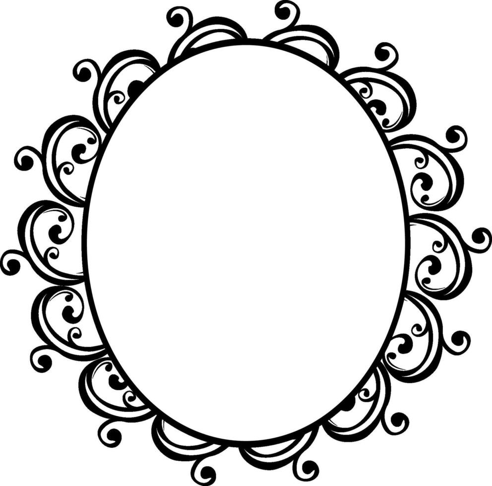 Black Swirl Pattern Frame for Decoration vector