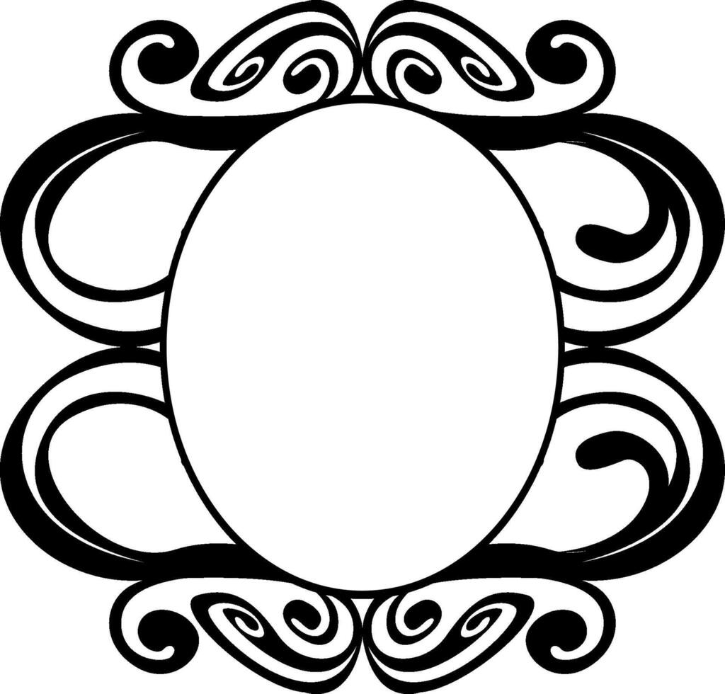 Intricate Black Flourish Frame Pattern vector
