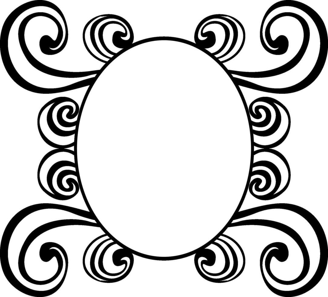 Fancy Black Wavy Border Ornament vector
