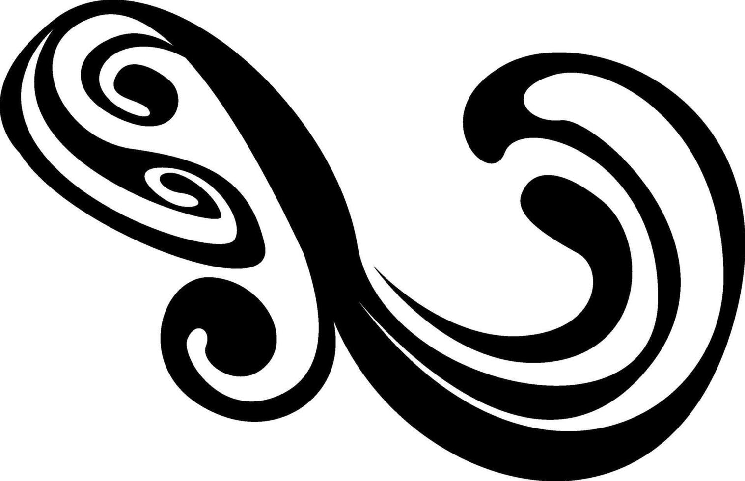Curvy Black Decorative Border Design vector