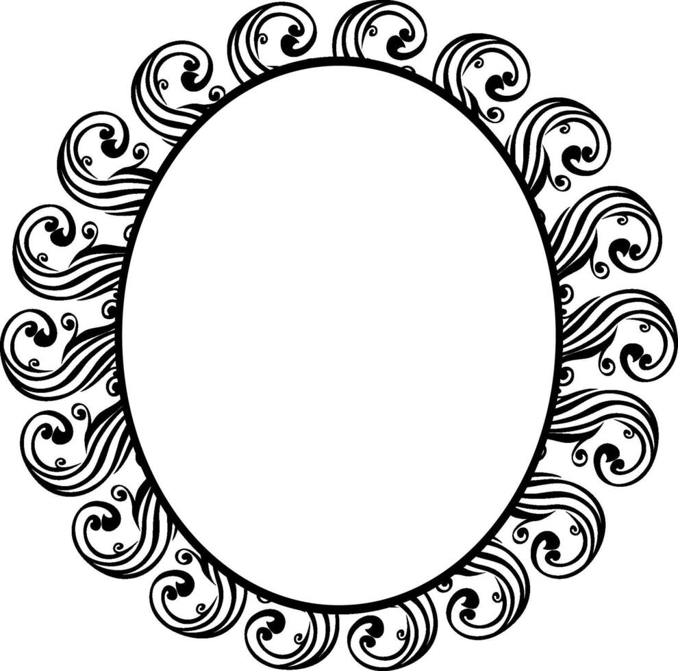Swirling Black Frame Decoration vector