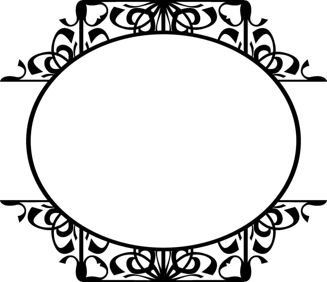 Vintage Black Swirl Ornament Border vector