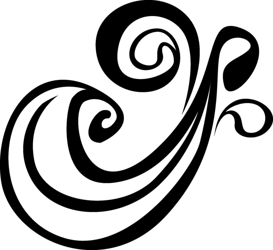 Curled Black Vintage Frame Decoration vector