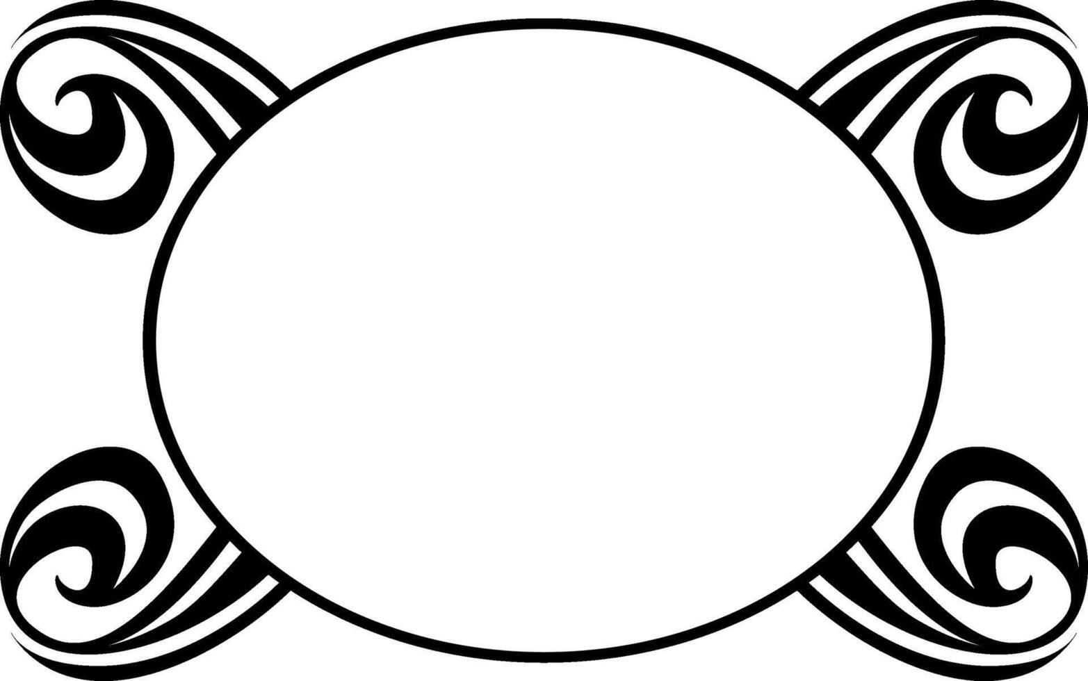 Decorative Black Ornament Border Art vector