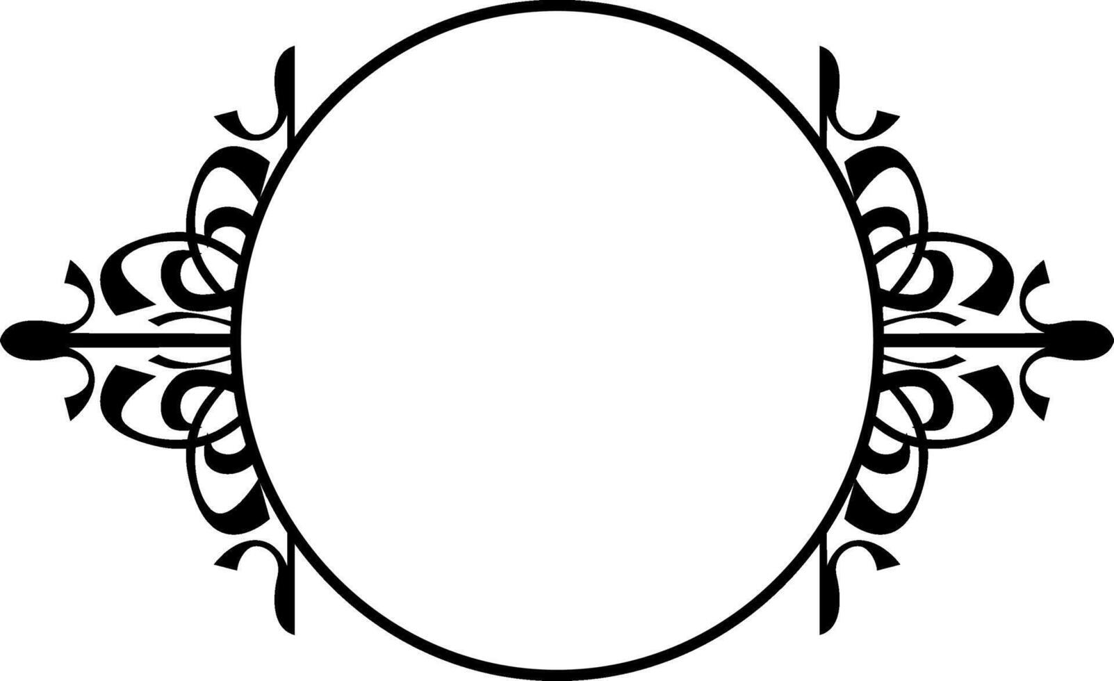 Fancy Black Hand-Drawn Ornament Border vector