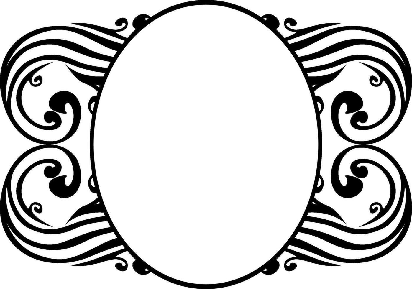 Luxurious Black Swirl Border Art vector