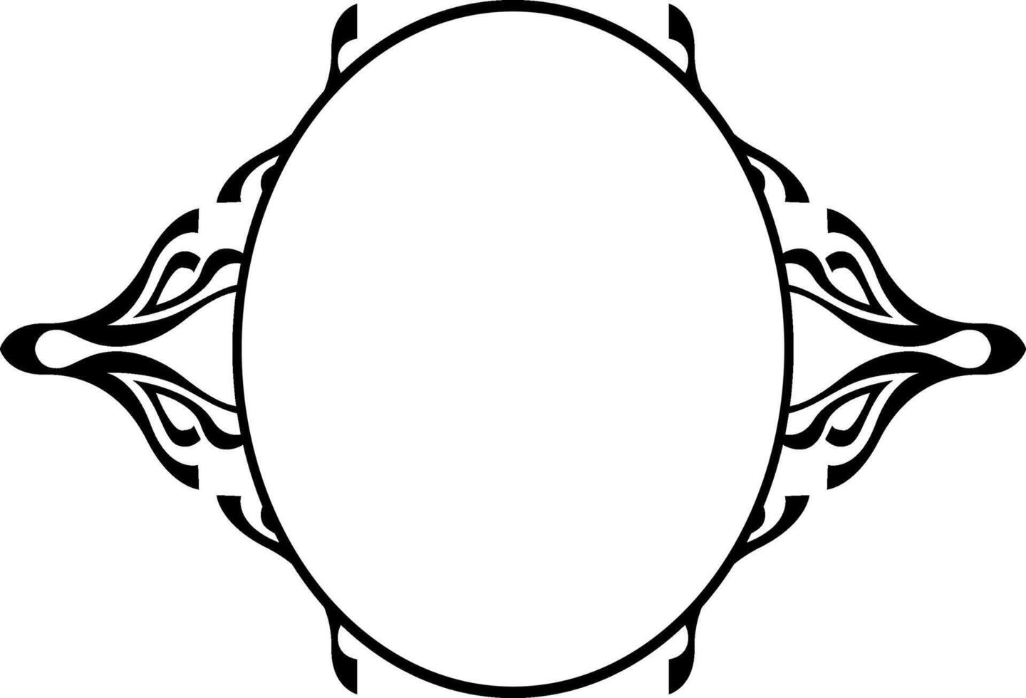 Graceful Black Decorative Border Pattern vector