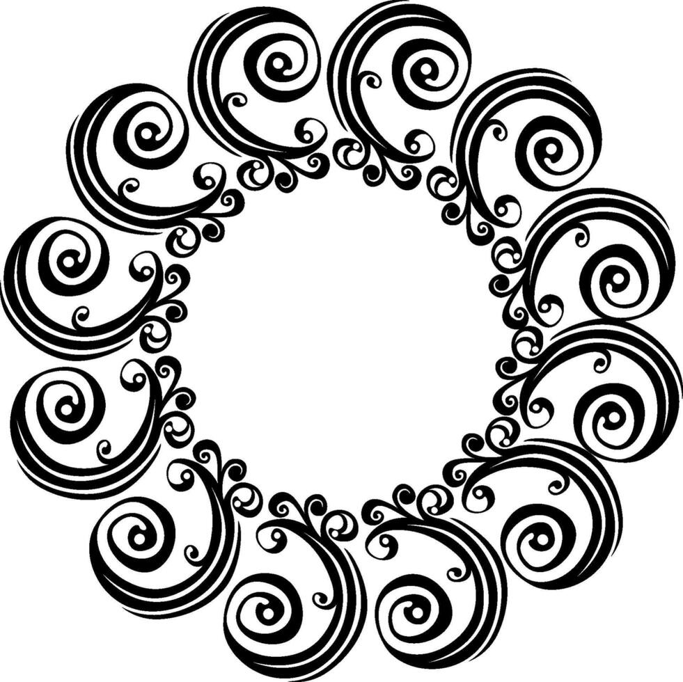 Stylish Black Circular Swirl Decoration vector