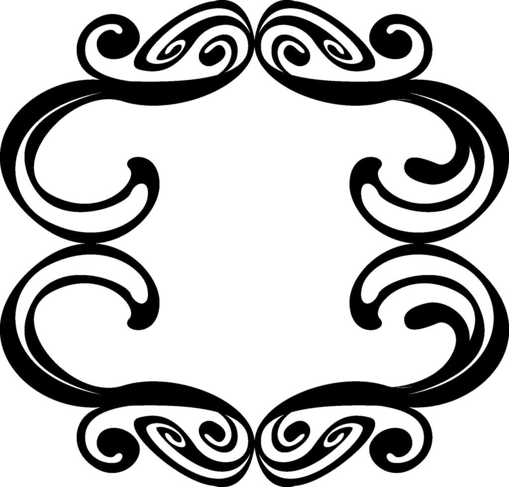 Black Artistic Curved Ornament Design vector