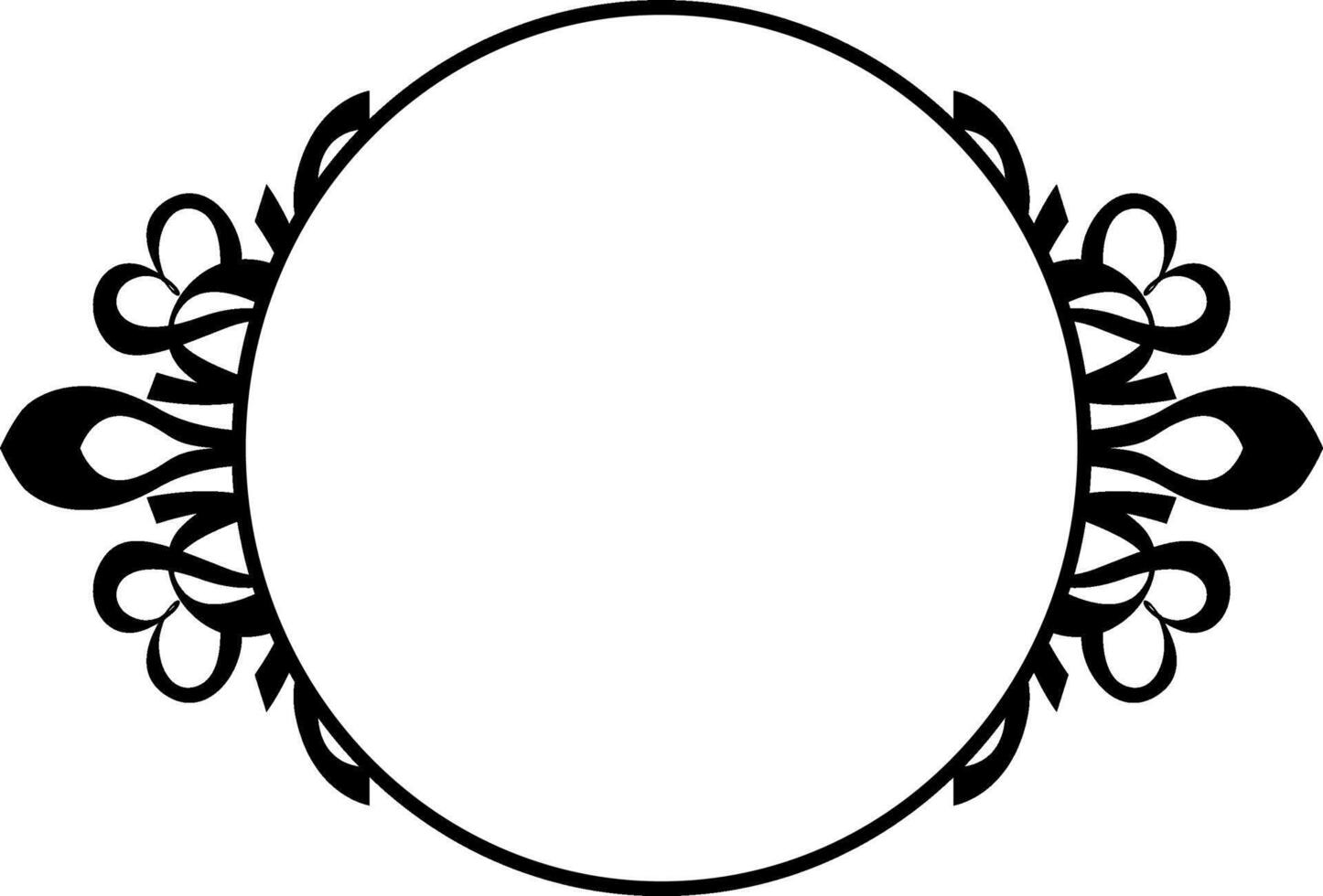 Graceful Black Line Art Border Design vector