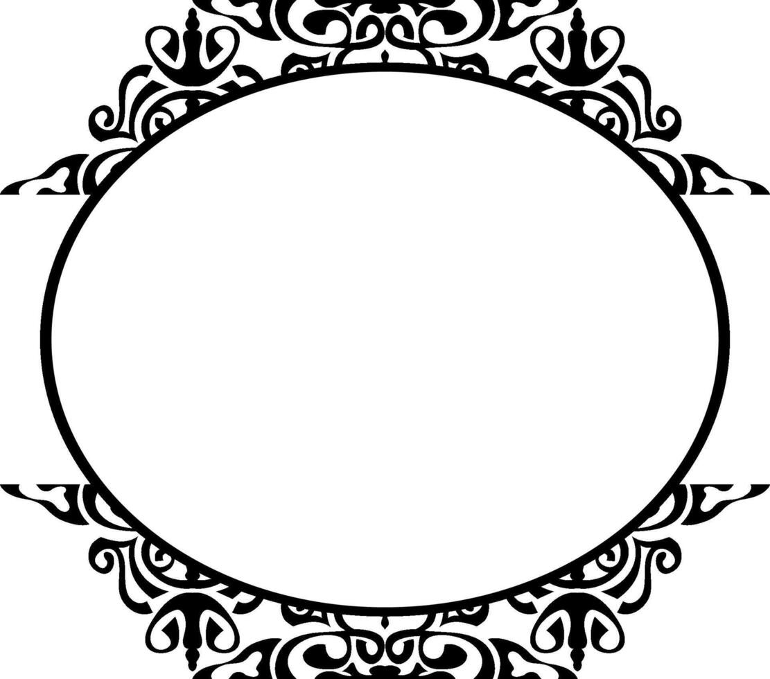 Black Calligraphic Curved Frame Decoration vector