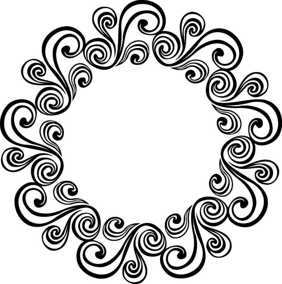 Decorative Black Swirl Frame Design vector