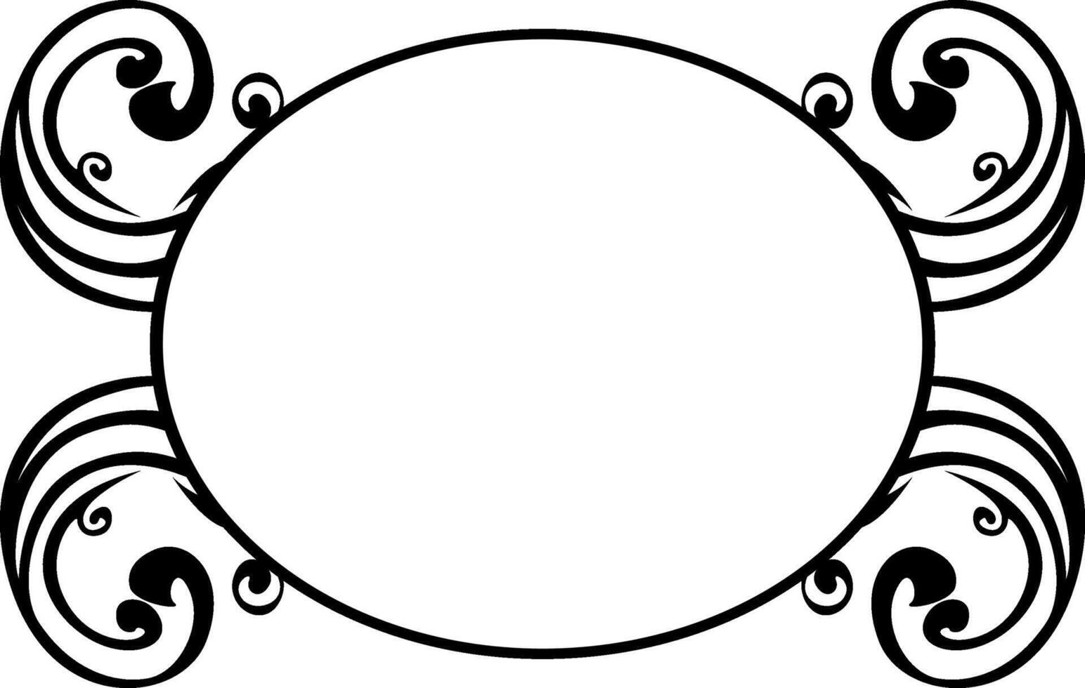 Curved Black Ornament Border Design vector