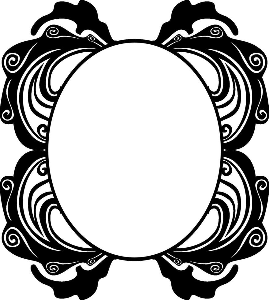Black Swirling Ornament Border Design vector