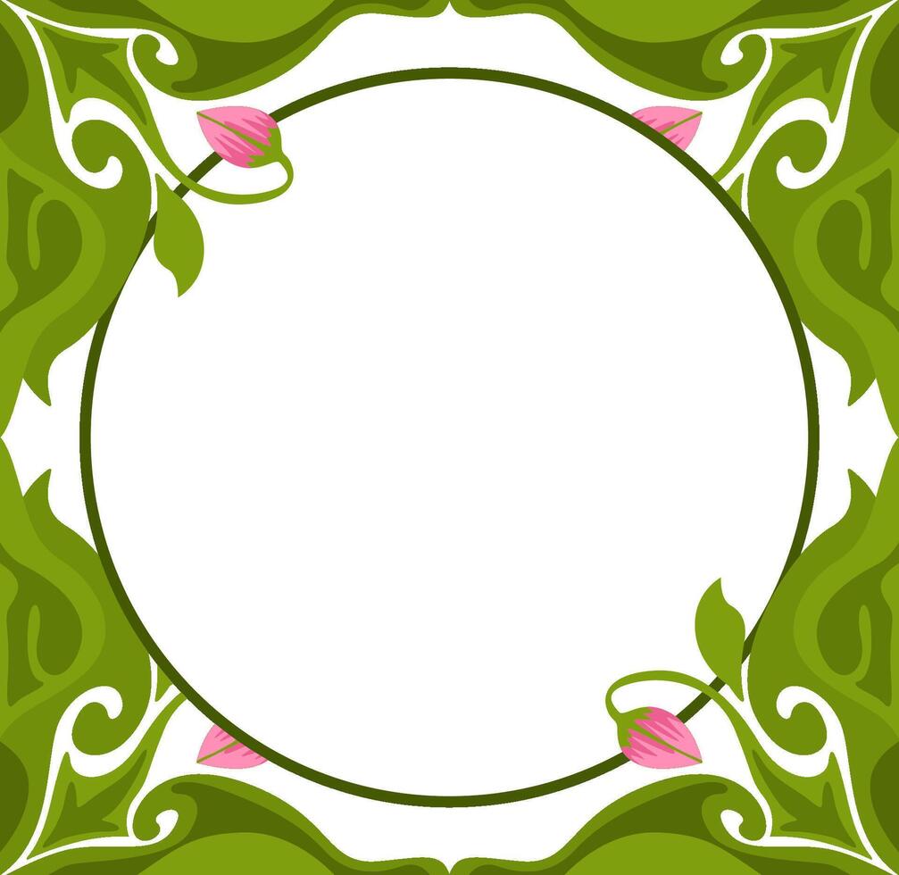 Stylish Plant Ornament Border Design vector