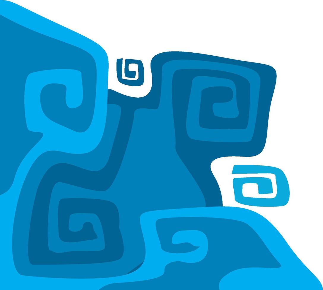 Blue Swirling Ornament Border Design vector