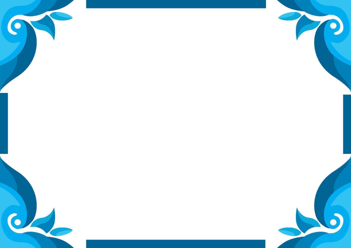 Sea Wave Border Decoration in Blue vector