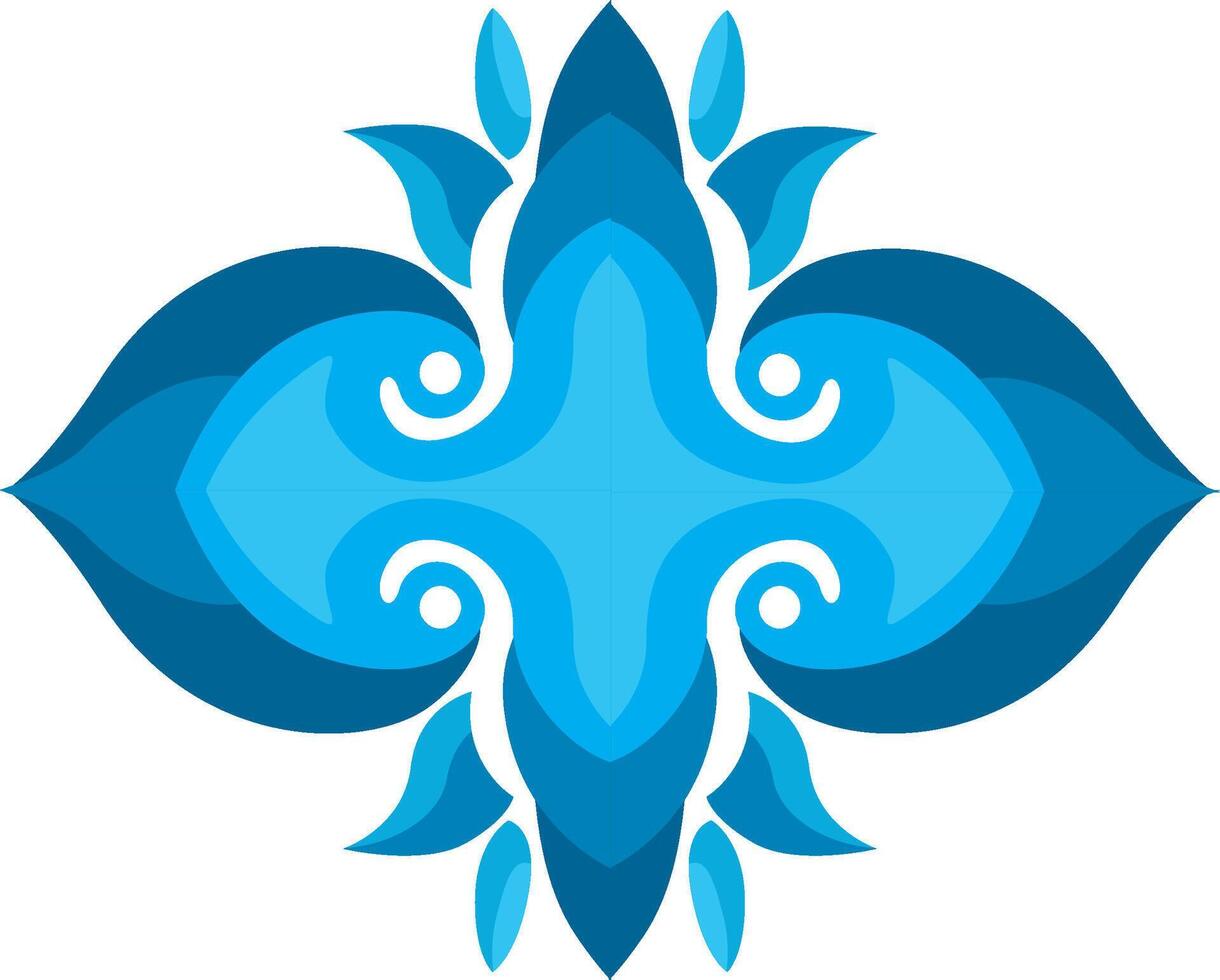 Marine-Themed Blue Wave Ornament vector