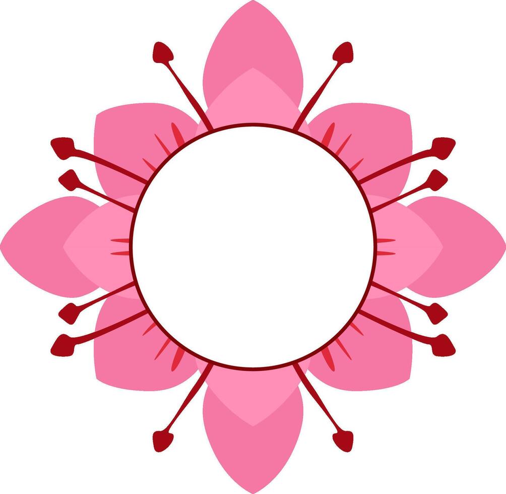 Pink Petal Ornamental Border Design vector