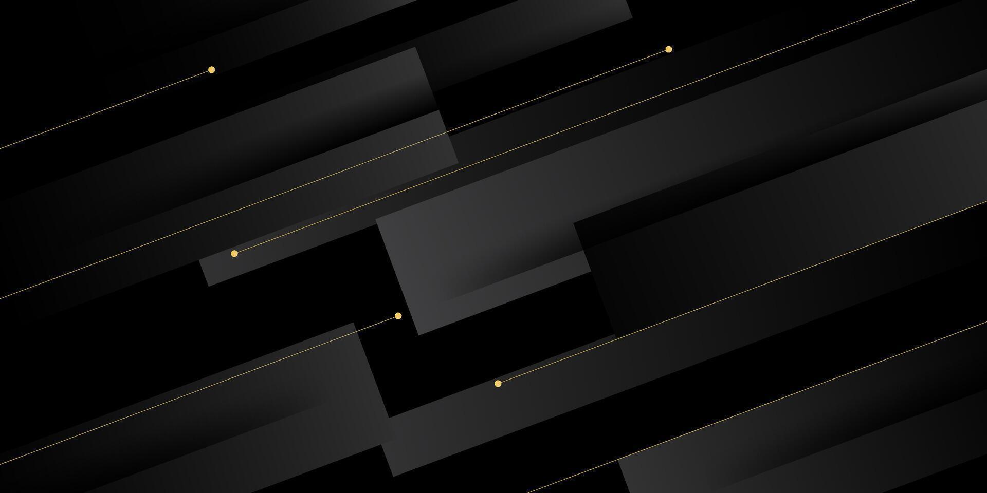 Abstract overlapping square 3D background with gradient grey color design. Trendy pattern with gold lines. Eps10 vector