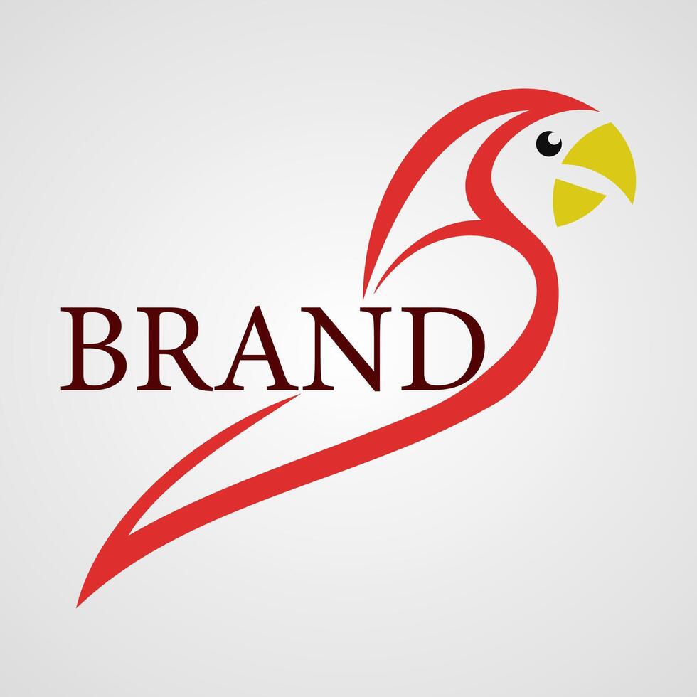 animal bird minimal line art simple modern logo design vector